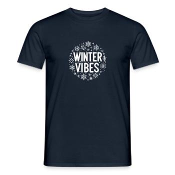 Ambiance hivernale - T-shirt homme - marine - Devant - AI Model Male 178 light (178cm)