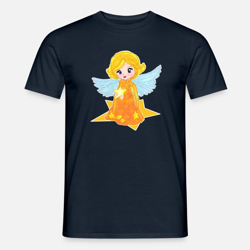 Kawaii Engelchen mit Stern - Männer T-Shirt - Navy