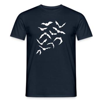 Halloween Bat Night Flight Silhouette - Men's T-Shirt - navy - Front - AI Model Male 178 light (178cm)