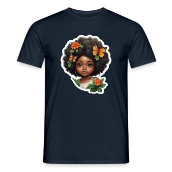 Natürliche African Beauty Illustration - Männer T-Shirt - Navy - Vorne - AI Model Male 178 light (178cm)