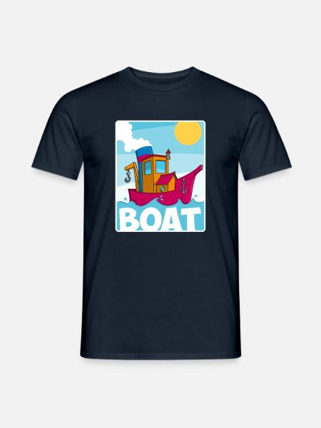Buntes Bild eines lustigen Schleppers - Männer T-Shirt - Navy