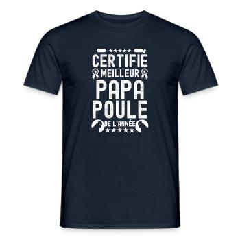 Humour papa poule - T-shirt homme - marine - Devant - AI Model Male 178 light (178cm)