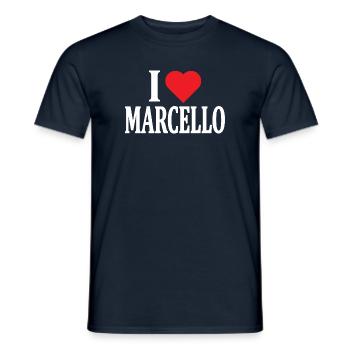 t-shirt I love Marcello t-shirt gift idea - Men's T-Shirt - navy - Front - AI Model Male 178 light (178cm)