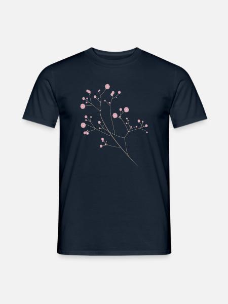 zarte rosa Blüten Zierpflanze Schleierkraut - Männer T-Shirt - Navy