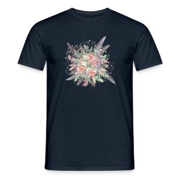 Bridal bouquet in enchanting delicate shades - Men's T-Shirt - navy - Front - AI Model Male 178 light (178cm)