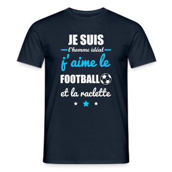 Homme idéal Football, foot, raclette, footballeur - T-shirt homme - marine - Devant - AI Model Male 178 light (178cm)