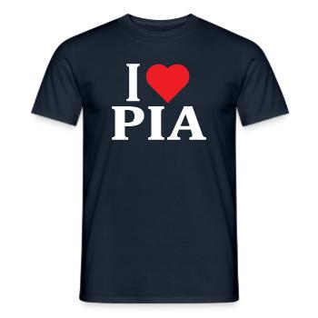 t-shirt I love Pia t-shirt gift idea - Men's T-Shirt - navy - Front - AI Model Male 178 light (178cm)