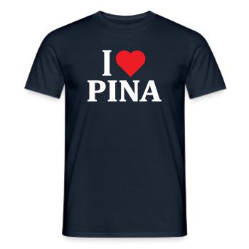 Ich liebe Pina T-Shirt Geschenkidee T-Shirt - Männer T-Shirt - Navy - Vorne - AI Model Male 178 light (178cm)