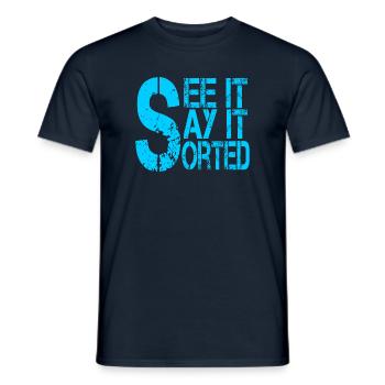 Symbole de dollar motivant avec slogan - T-shirt homme - marine - Devant - AI Model Male 178 light (178cm)