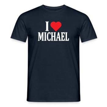 t-shirt I love Michael t-shirt gift idea - Men's T-Shirt - navy - Front - AI Model Male 178 light (178cm)