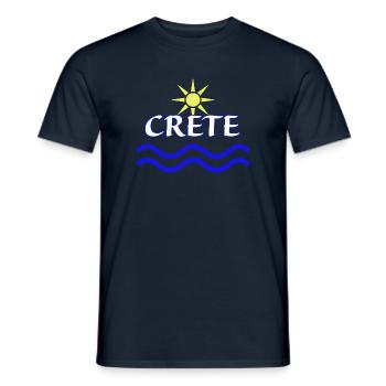 Conception de logo Soleil et mer Crète - T-shirt homme - marine - Devant - AI Model Male 178 light (178cm)