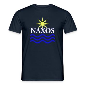 Naxos Sun and Waves Logo Design - Men's T-Shirt - navy - Front - AI Model Male 178 light (178cm)