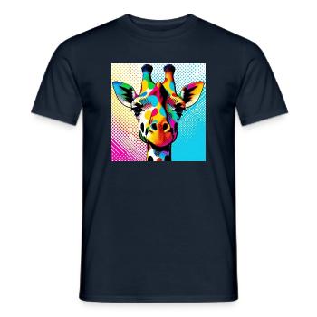 Giraffe Pop Art - Men's T-Shirt - navy - Front - AI Model Male 178 light (178cm)