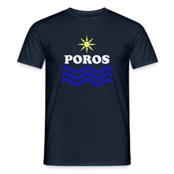 Poros Sun Waves Design - Men's T-Shirt - navy - Front - AI Model Male 178 light (178cm)