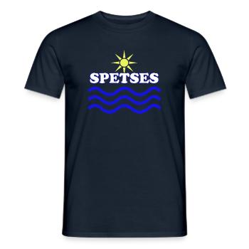 Spetses Island Sun and Wave Emblem - Men's T-Shirt - navy - Front - AI Model Male 178 light (178cm)