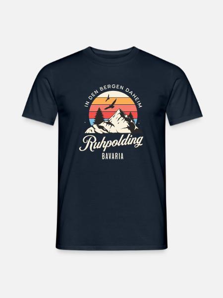 Ruhpolding - In den Bergen daheim - Männer T-Shirt - Navy