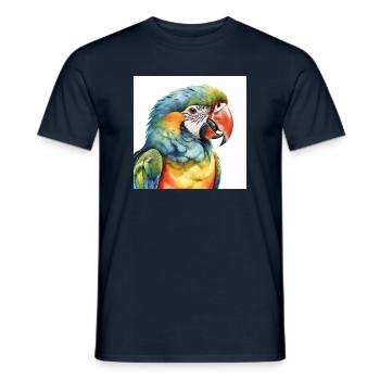 Watercolor macaw - Men's T-Shirt - navy - Front - AI Model Male 178 light (178cm)
