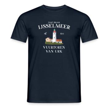 Phare d’Urk, IJsselmeer Pays-Bas, Dessin - T-shirt homme - marine - Devant - AI Model Male 178 light (178cm)