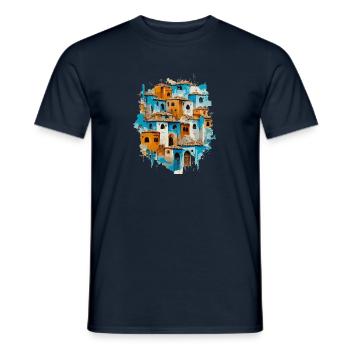 Communauté colorée du village de montagne - T-shirt homme - marine - Devant - AI Model Male 178 light (178cm)