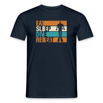 eat sleep dive repeat - Männer T-Shirt - Navy - Vorne - AI Model Male 178 light (178cm)