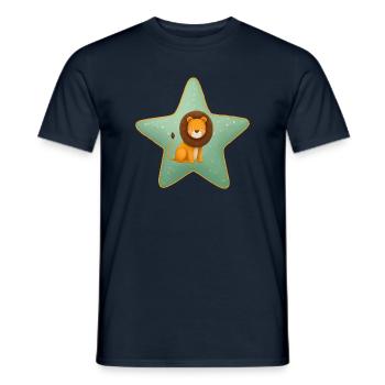 Cute Baby Lion on Star Jungle Child - Men's T-Shirt - navy - Front - AI Model Male 178 light (178cm)