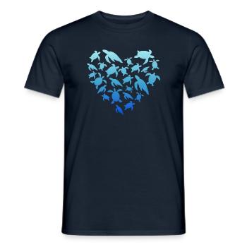 Turtle Love - Männer T-Shirt - Navy - Vorne - AI Model Male 178 light (178cm)