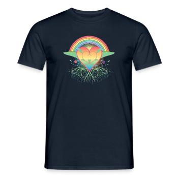 Rainbow Heart with Roots for Pride - Men's T-Shirt - navy - Front - AI Model Male 178 light (178cm)