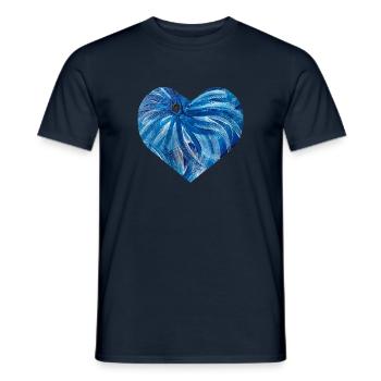 Cadeaux avec cœurs - peints à la main par Martina Eßer - T-shirt homme - marine - Devant - AI Model Male 178 light (178cm)