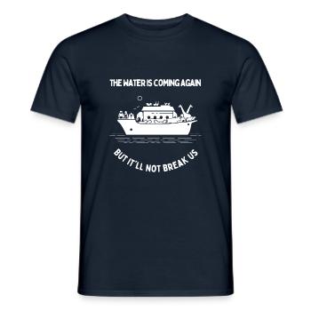The water is coming - Men's T-Shirt - navy - Front - AI Model Male 178 light (178cm)