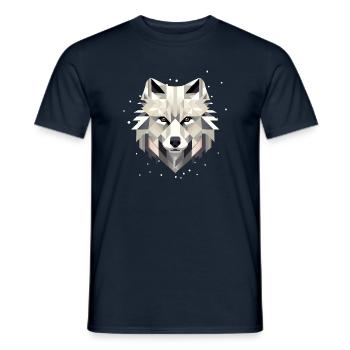 White Wolf – Modern Art for Animal Lovers - Men's T-Shirt - navy - Front - AI Model Male 178 light (178cm)
