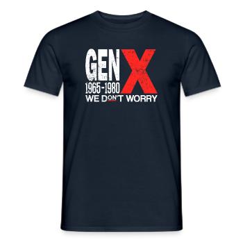 Generation X – Old School & Proud - Men's T-Shirt - navy - Front - AI Model Male 178 light (178cm)