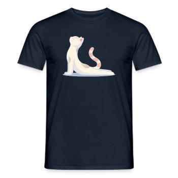Katze macht Yoga – Harmonie & Balance - Männer T-Shirt - Navy - Vorne - AI Model Male 178 light (178cm)