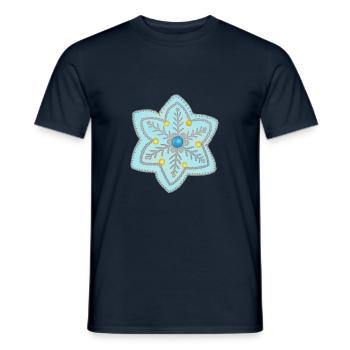 Winterstern - Männer T-Shirt - Navy - Vorne - AI Model Male 178 light (178cm)