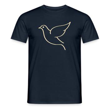 Illustration de colombe minimaliste et élégante - T-shirt homme - marine - Devant - AI Model Male 178 light (178cm)