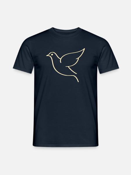 Illustration der minimalistischen und eleganten Taube - Männer T-Shirt - Navy