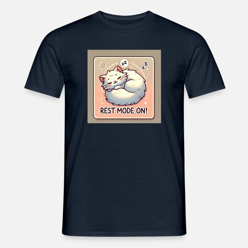 Rest Mode – Sleeping Cat - Men’s T-shirt - navy