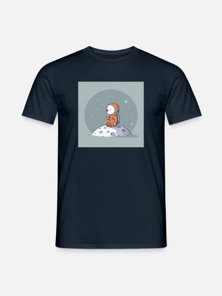 Space snobbish astronaut illustration - Men's T-Shirt - navy