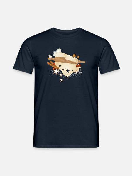 Liebevolles Backmotiv für die Weihnachtszeit - Männer T-Shirt - Navy