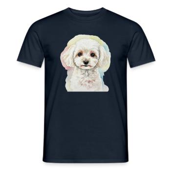 Watercolor Style Dog Portrait - Men's T-Shirt - navy - Front - AI Model Male 178 light (178cm)