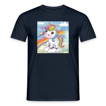 Rainbow Unicorn - Men's T-Shirt - navy - Front - AI Model Male 178 light (178cm)