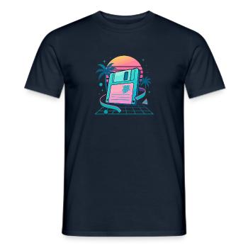 Retro Floppy Dream - Men's T-Shirt - navy - Front - AI Model Male 178 light (178cm)
