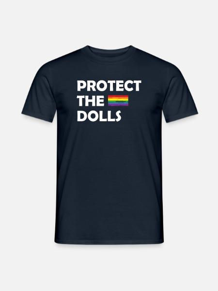 PROTECT THE DOLLS flag small - Männer T-Shirt - Navy
