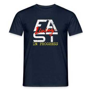 Fast living - Männer T-Shirt - Navy - Vorne - AI Model Male 178 light (178cm)