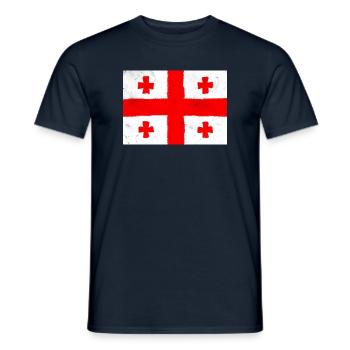 Flag of Georgia – Cross and Tradition - Men's T-Shirt - navy - Front - AI Model Male 178 light (178cm)