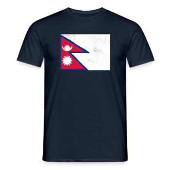 Drapeau du Népal - T-shirt homme - marine - Devant - AI Model Male 178 light (178cm)