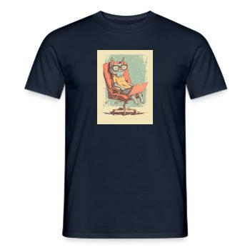 Code Cat – Der wahre Chef im Office - Männer T-Shirt - Navy - Vorne - AI Model Male 178 light (178cm)