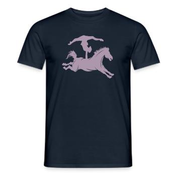 Minimalistische Pferd Reiten Silhouette Voltigiere - Männer T-Shirt - Navy - Vorne - AI Model Male 178 light (178cm)