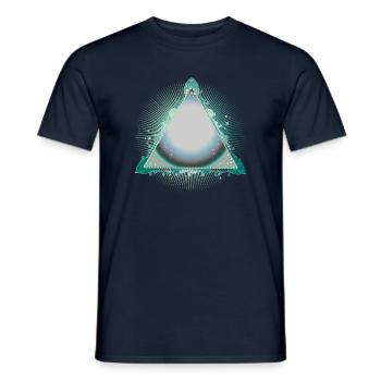Mystical Triangle Frame in Turquoise with Ornaments - Men's T-Shirt - navy - Front - AI Model Male 178 light (178cm)