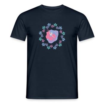 Maritime Meerjungfrau mit Blumenkranz - Männer T-Shirt - Navy - Vorne - AI Model Male 178 light (178cm)