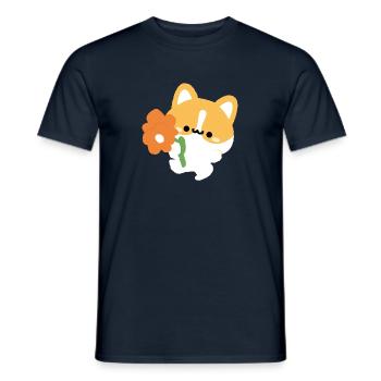 Romantic Corgi - Men's T-Shirt - navy - Front - AI Model Male 178 light (178cm)